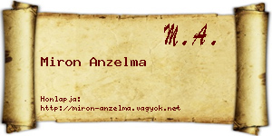 Miron Anzelma névjegykártya